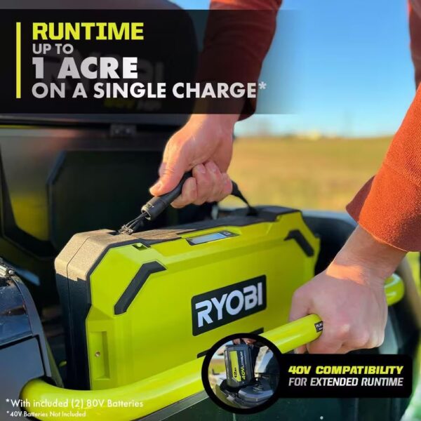 RYOBI 30 in. 80-Volt HP Brushless Battery Electric Cordless Zero Turn Mower, Blower, Backpack Battery – Batteries and Chargers