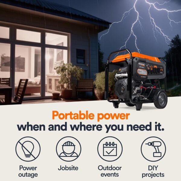 Generac 7706 Gas Powered Portable Generator 49st