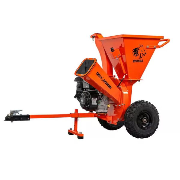 DK2 3 in. 7 HP Gas Powered Kohler Engine Direct Drive Certified Commercial Chipper Shredder with Trailer Tow Hitch