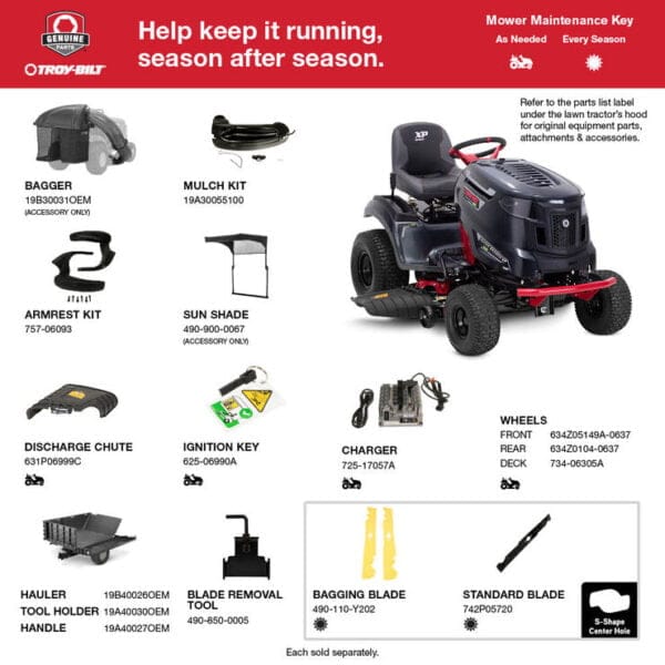 Troy-Bilt Bronco 42E XP 42 in. 56-Volt MAX 60 Ah Battery Lithium-Ion Electric Drive Cordless Riding Lawn Tractor