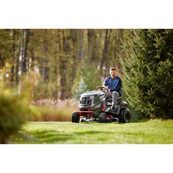 Troy-Bilt Bronco 42E XP 42 in. 56-Volt MAX 60 Ah Battery Lithium-Ion Electric Drive Cordless Riding Lawn Tractor