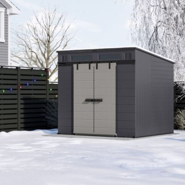 Suncast Modernist® 8 ft. x 7 ft. Dual Barn Door Storage Shed